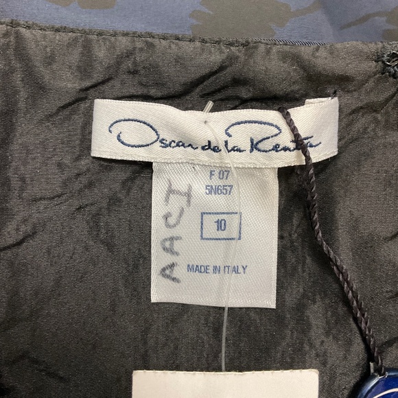 OSCAR DE LA RENTA NAVY / BLACK FALL 2007 SILK TAFFETA COCKTAIL DRESS - Picture 4 of 5